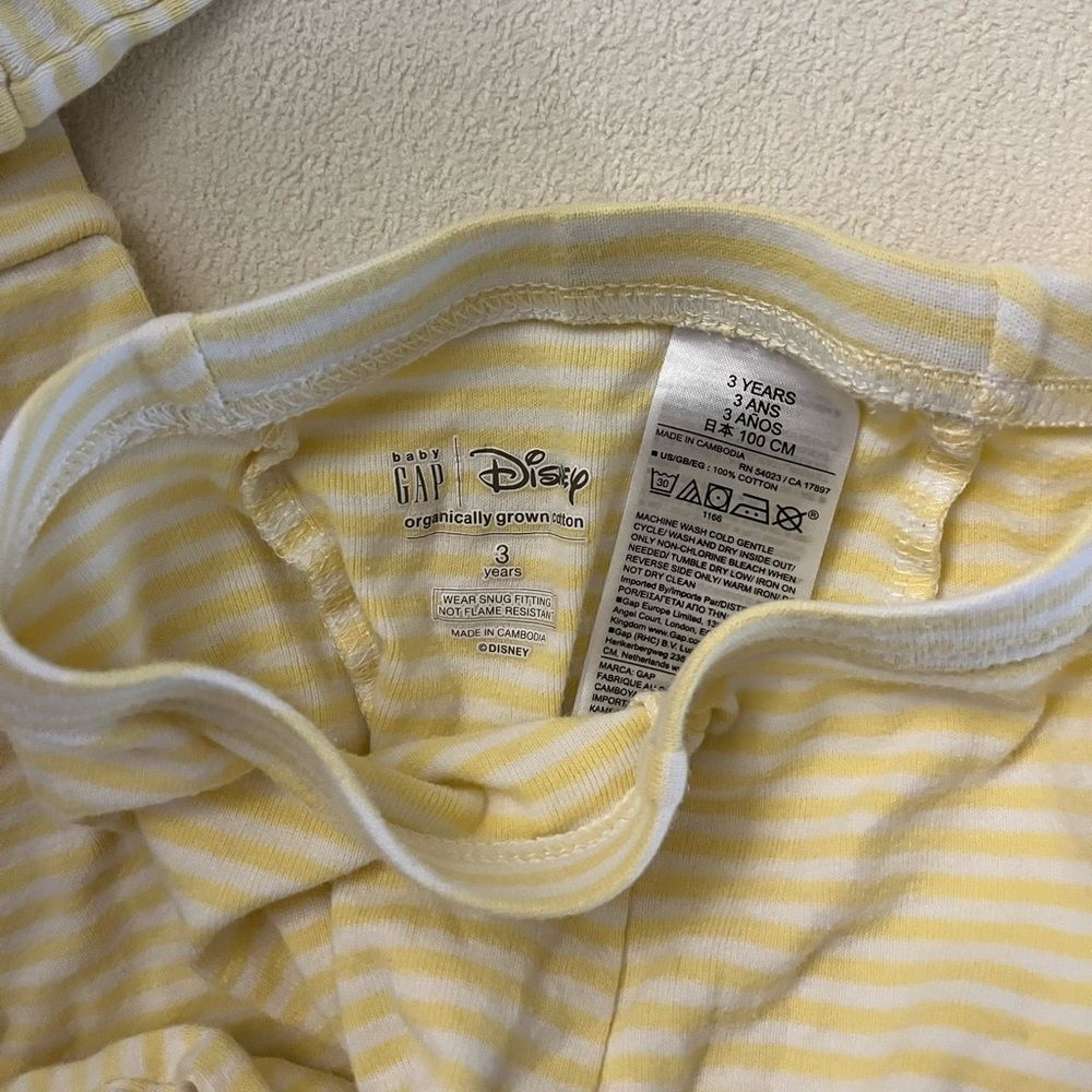 Gap × Disney Baby Organic Brushed Cotton Princess PJ Set- Belle size 3 years - Picture 5 of 6
